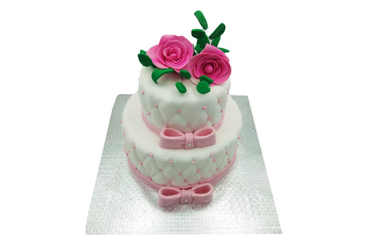 2 Tier Rose Cake