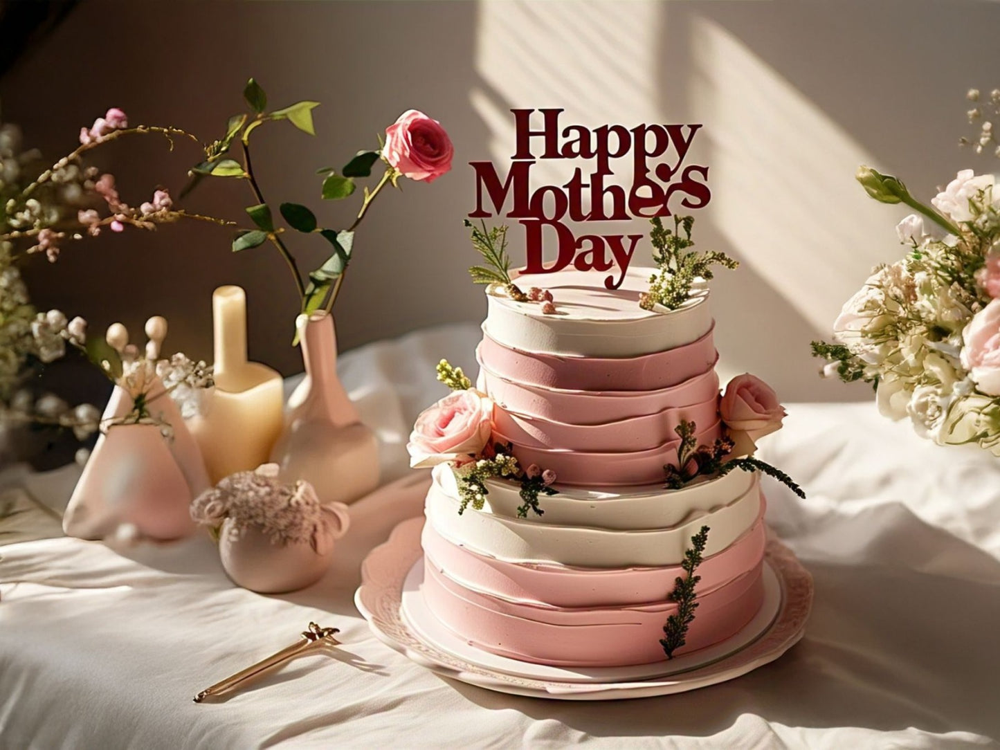 Blush Bloom Tower Cake