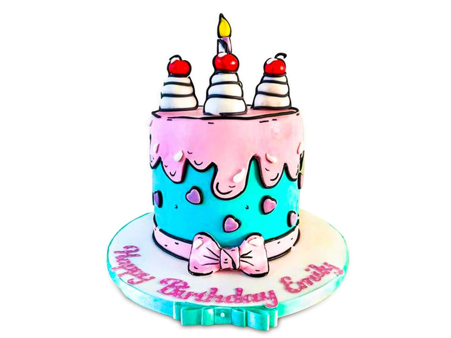 Bow Theme Comic Cake