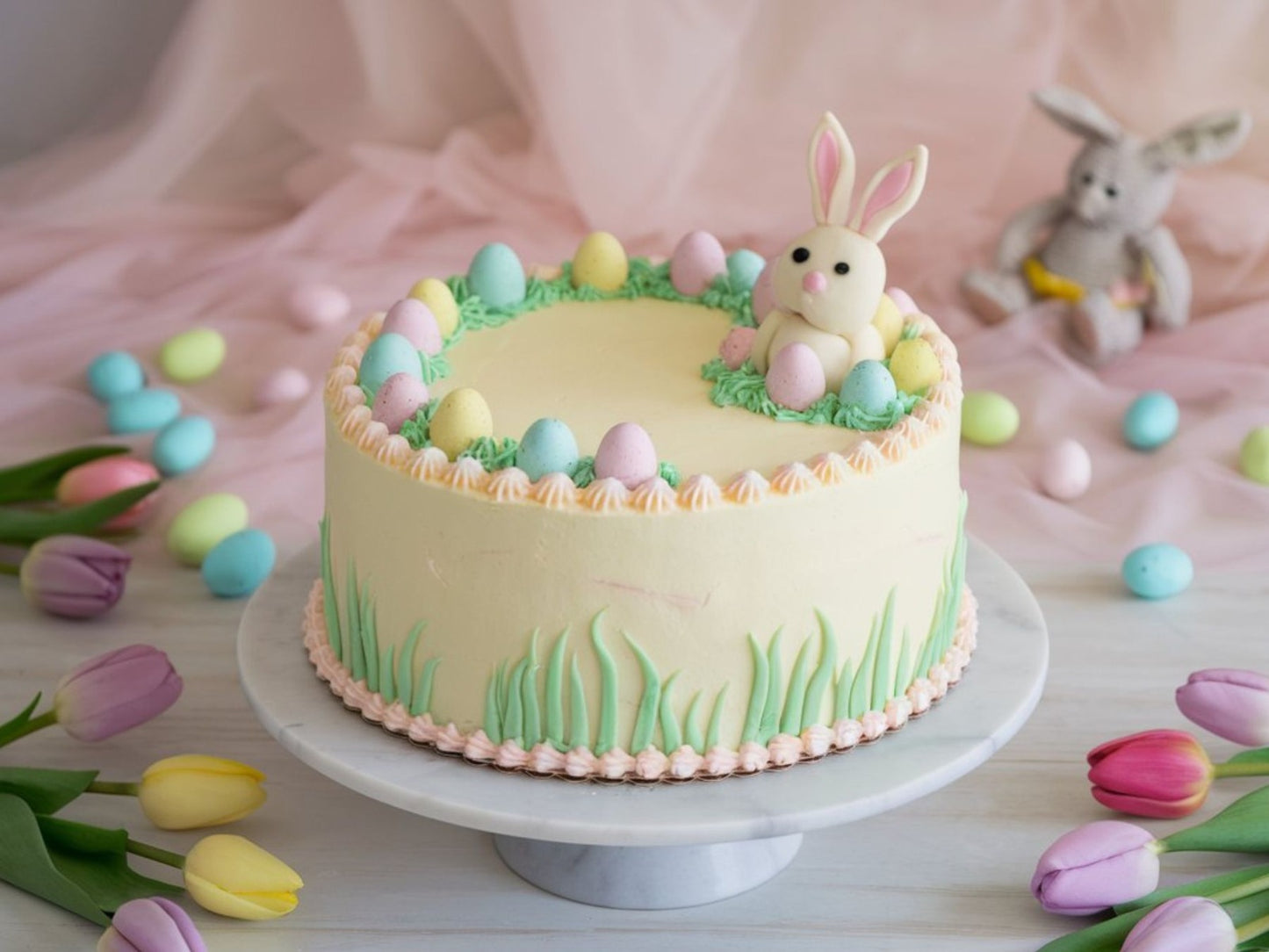 Bunny & Eggs Pastel Cake