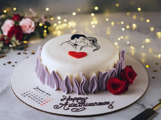 Eternal Love Anniversary Cake