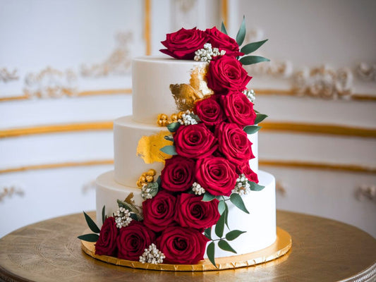 Floral Elegance Wedding Cake