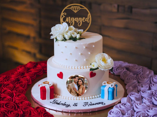 Golden Bond Engagement Cake
