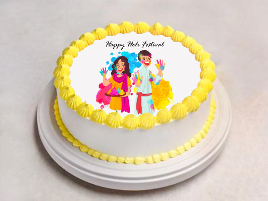 Happy Holi Photo Cake