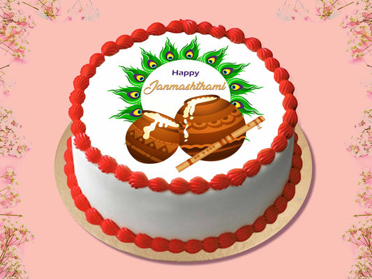 Happy Janmashtami Photo Cake