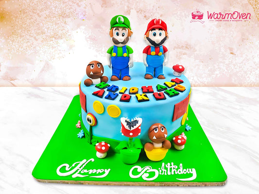 Mario and Luigi Cake