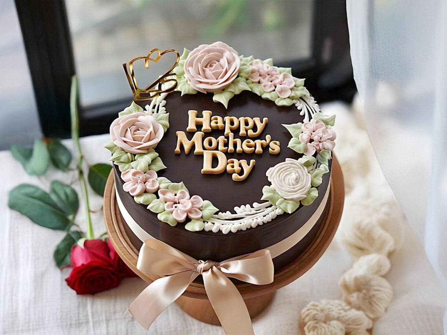 Midnight Bloom Truffle Cake