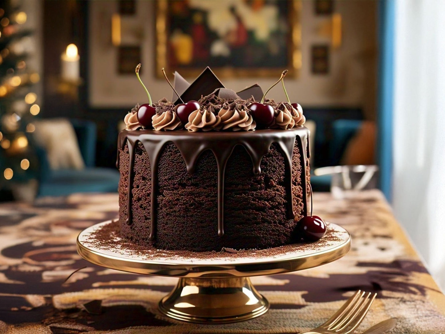 Midnight Cherry Luxe Cake