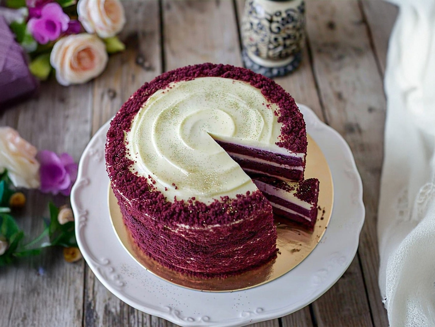 Premium Crimson Velvet Luxe Cake