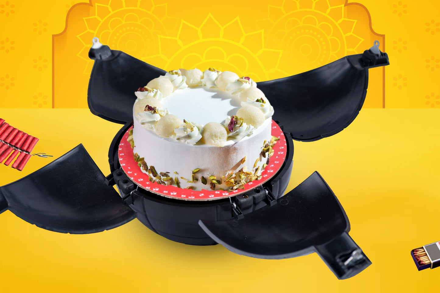 Rasgulla Pista Bomb Cake