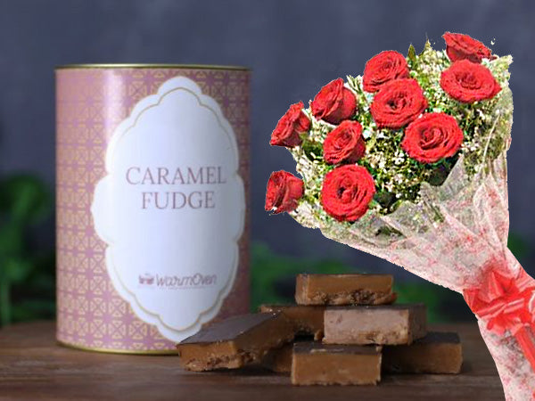 Valentino Caramel Fudge | 10 Roses Combo