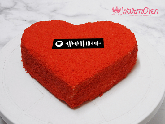 Naked Red Velvet Heart (dedicate song through) Cake