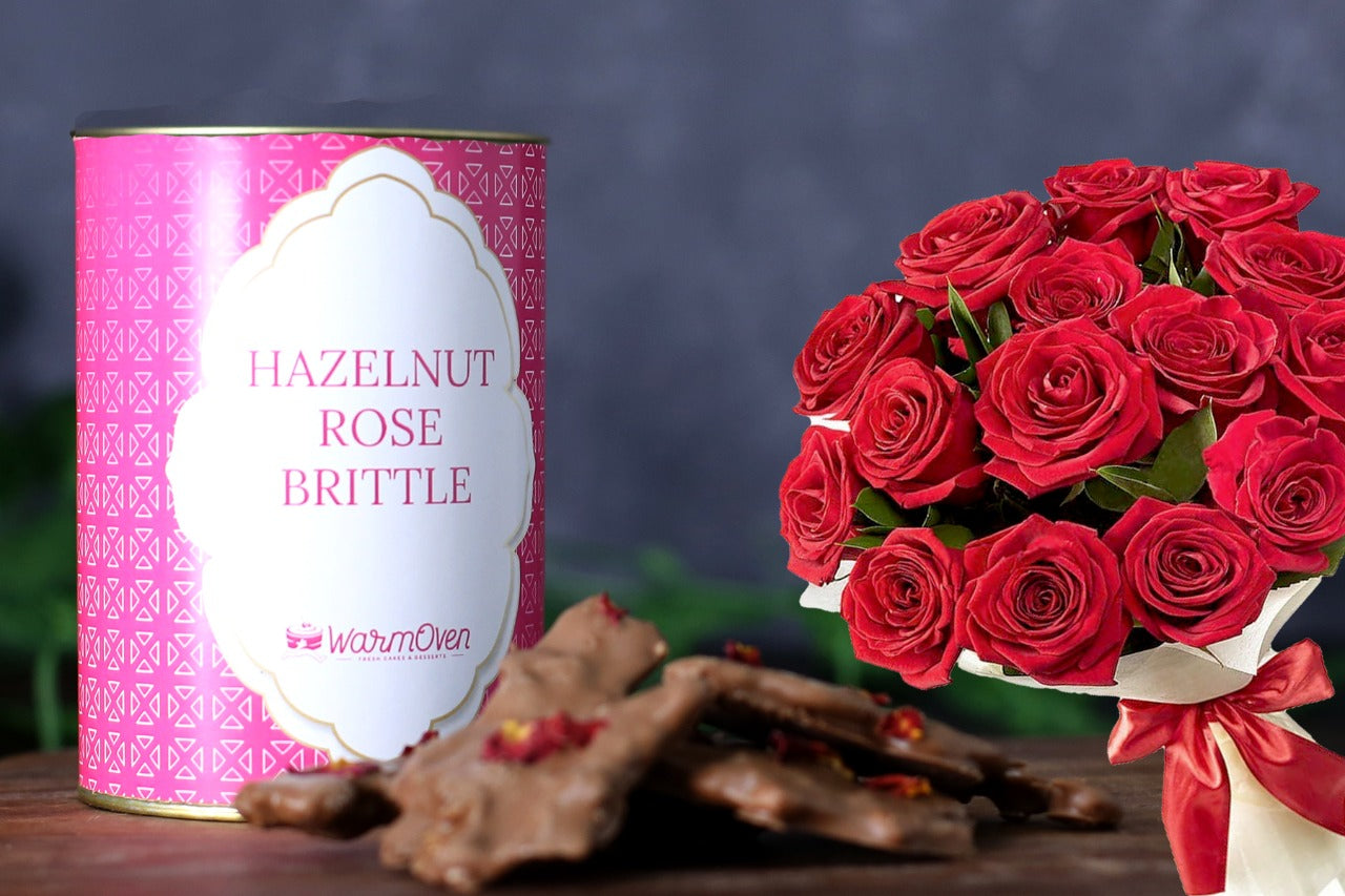 Valentino Hazelnut Rose Brittles | 10 Roses Combo