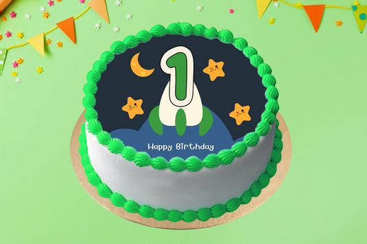 1st Birthday Photo Cake