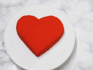 Naked Red velvet heart cake