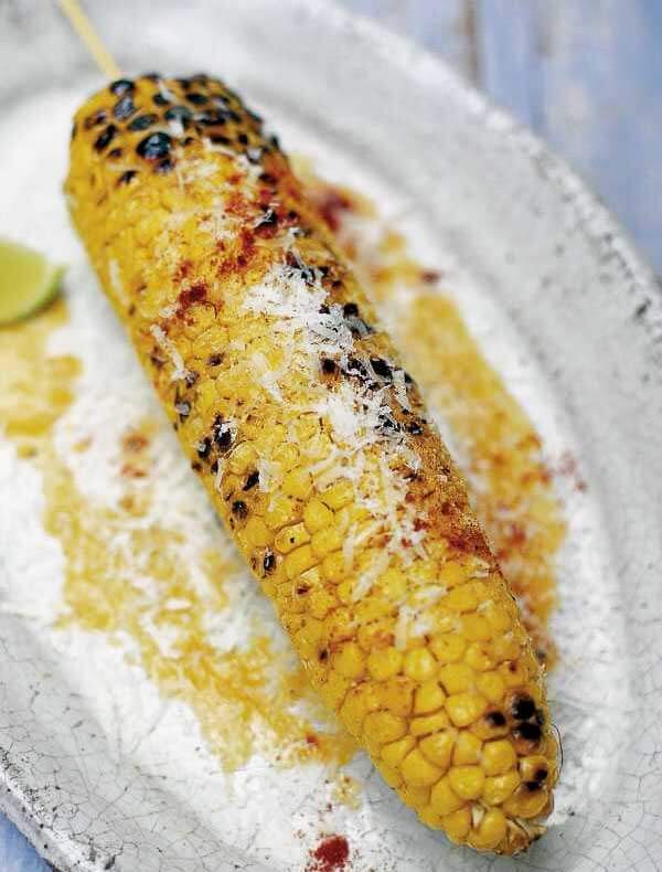 Mexican-style barbecued corn