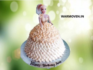 BARBIE DOLL CAKE WITH BUTTERCREAM FROSTING