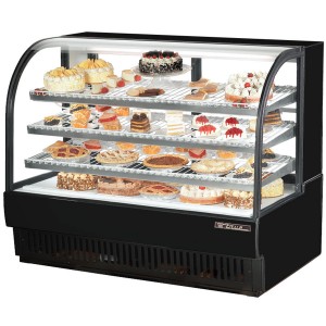 true-tcgr-59-59-black-curved-glass-refrigerated-bakery-display-case-32-5-cu-ft