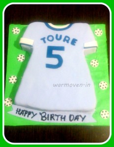 Football player jersey cake