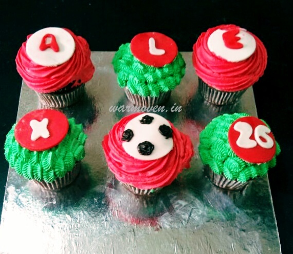 Football themed cupcakes