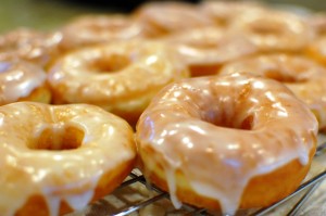 Glaze on doughnuts made with Icing Sugar