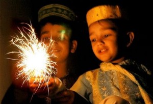 Muslim boys celebrate Diwali 