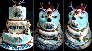 3 Tiered Frozen Theme Cake