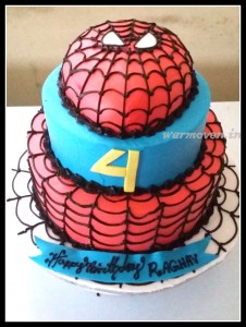 Spiderman Mask 3 tiered cake