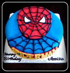 Spiderman Mask Cake with Web
