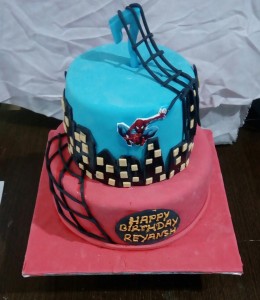 Spiderman 2 tiered cake