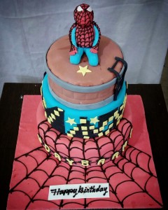 Spiderman 3 Tiered Cake