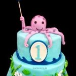 Octopus first birthday cake 