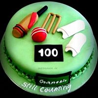 Sports Themed cake Cricket 100Runs Not Out cake