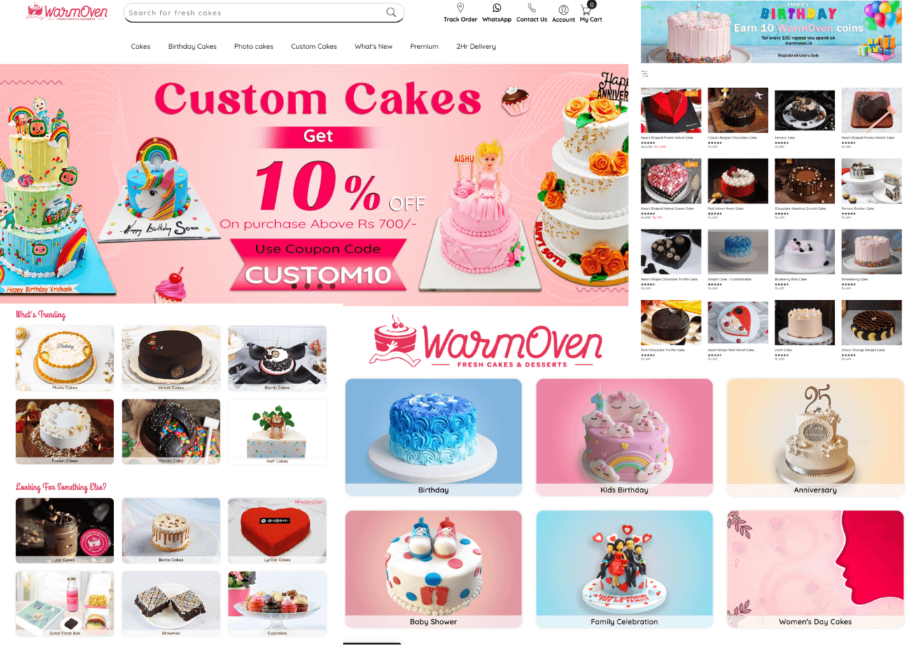 cakes available at WarmOven