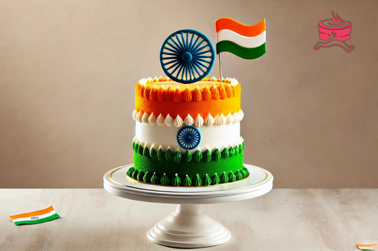 Indian Flag Themed Layered Sponge Cake Design