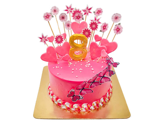 Butterfly & Heart Cake