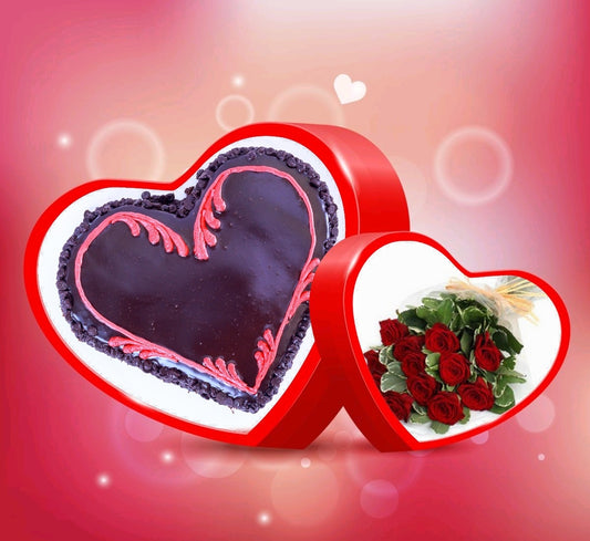 ChocoChip Heart  Cake Combo 1