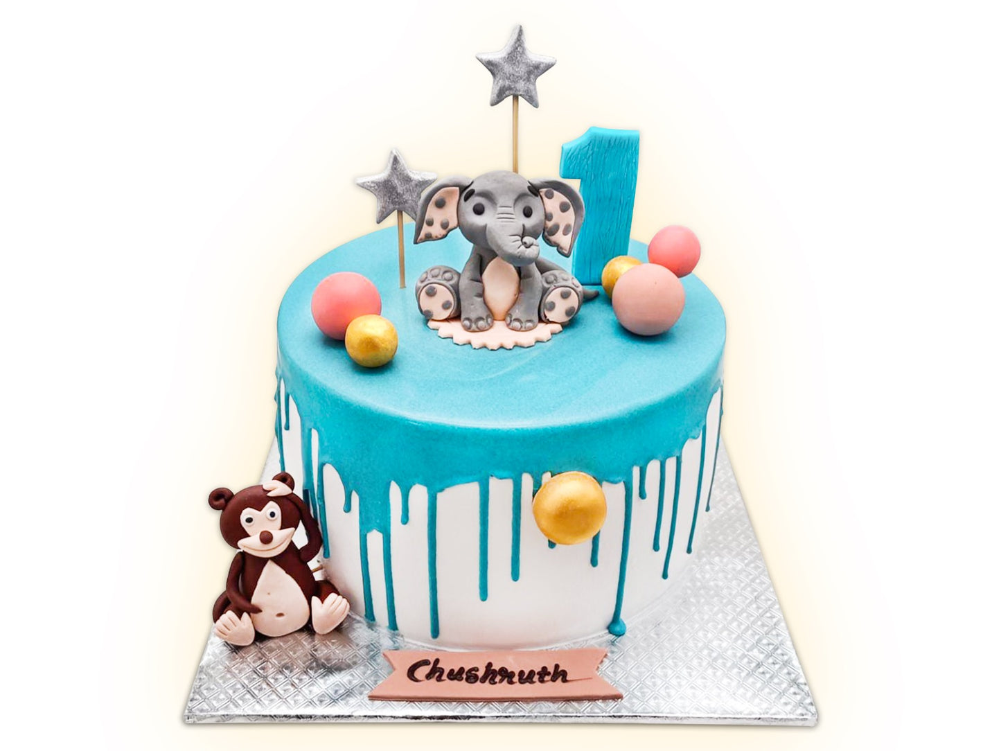 Elephant And Monkey Cake