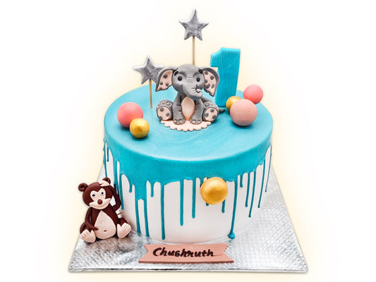 Elephant And Monkey Cake