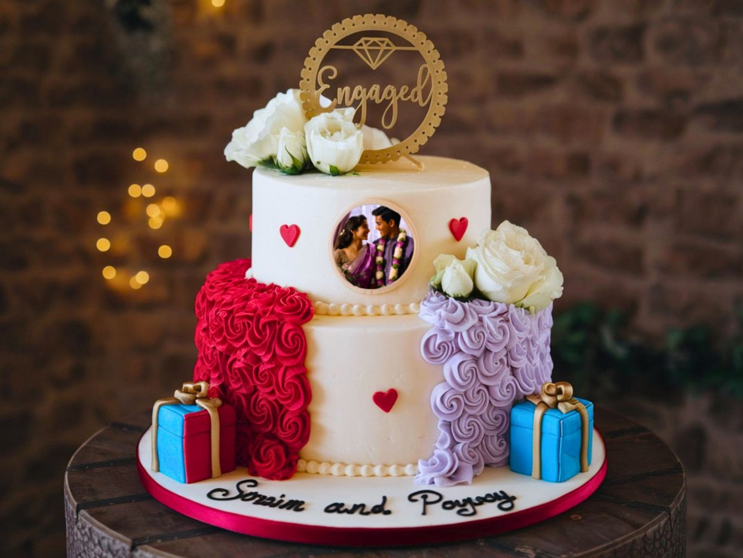 Forever Together Engagement Cake