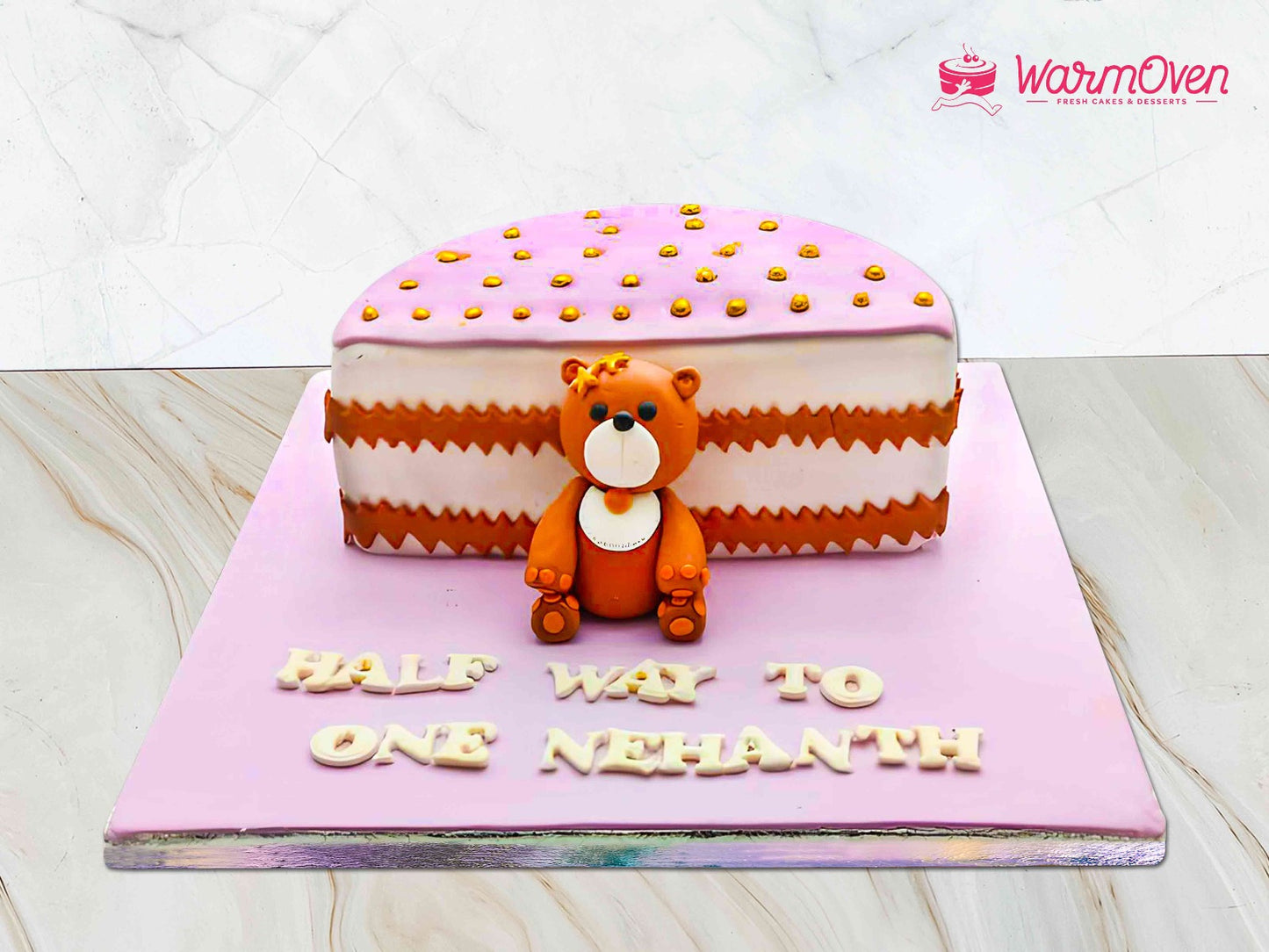 Half Birthday Teddy Cake