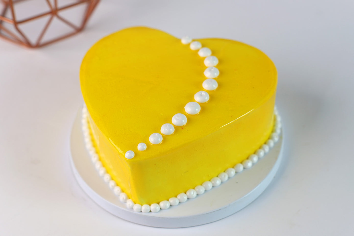 Yellow Heart Shaped Cake