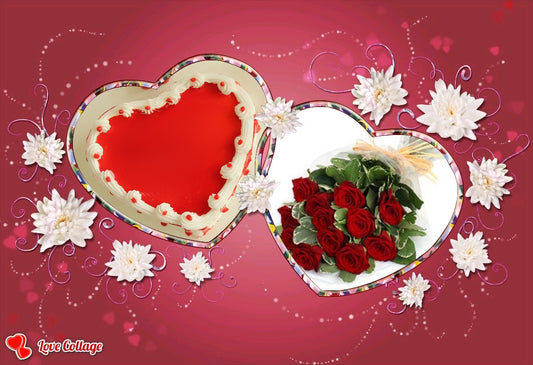 Red Heart Cake Combo