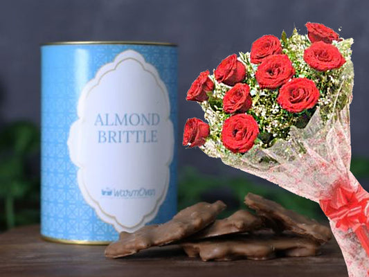Valentino Almond Brittles | 10 Roses Combo