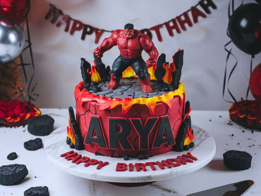 Red Hulk Theme Cake