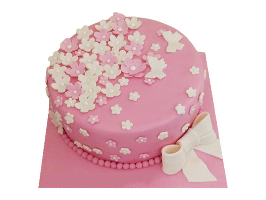 Pink Flower Wedding Cake