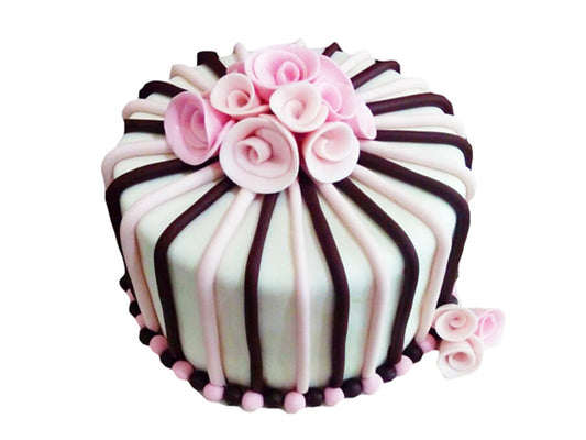 Pink Rosette Wedding Cake