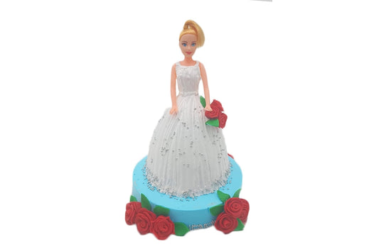 White Barbie Doll Cake